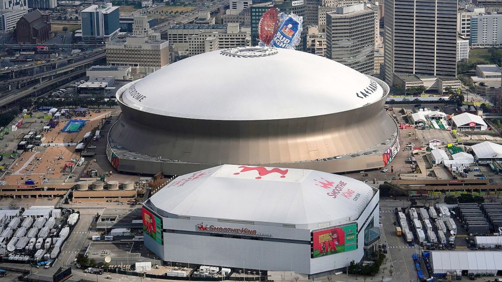 Der Superdome in Las Vegas ist schon zum achten Mal Austragungsort für einen Super Bowl Foto: Julia Demaree Nikhinson/AP/dpa