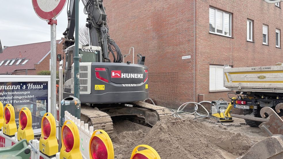 Die Arbeiten an der Ecke Gartenstraße/Neue Straße haben Auswirkungen. Foto: Ferber