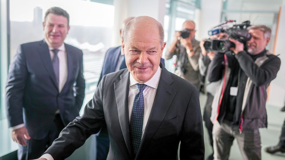 Bundeskanzler Scholz wird am Mittwochdas VW Werk in Emden besuchen. Foto: DPA