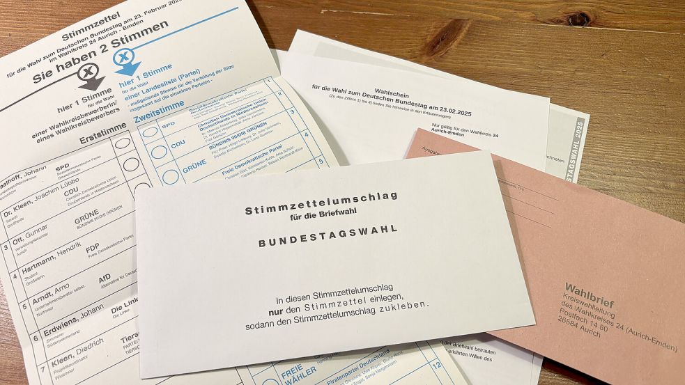 Briefwahlunterlagen für die Bundestagswahl können noch bis Freitag bei der zuständigen Gemeinde beantragt werden. Foto: Heino Hermanns