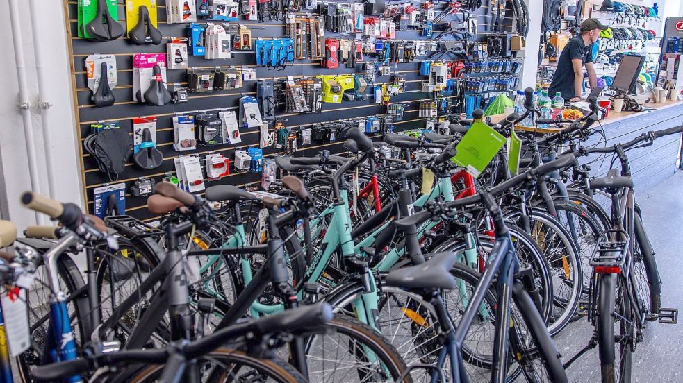 Der Fahrradhandel hat reichlich Modelle auf Lager. Foto: Jens Büttner/dpa