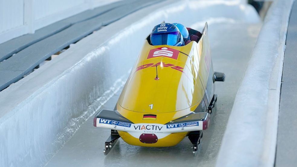 Francesco Friedrich hat bei der Viererbob-WM in Lake Placid gleich im ersten Lauf die Bestzeit geschafft. Foto: Seth Wenig/AP/dpa