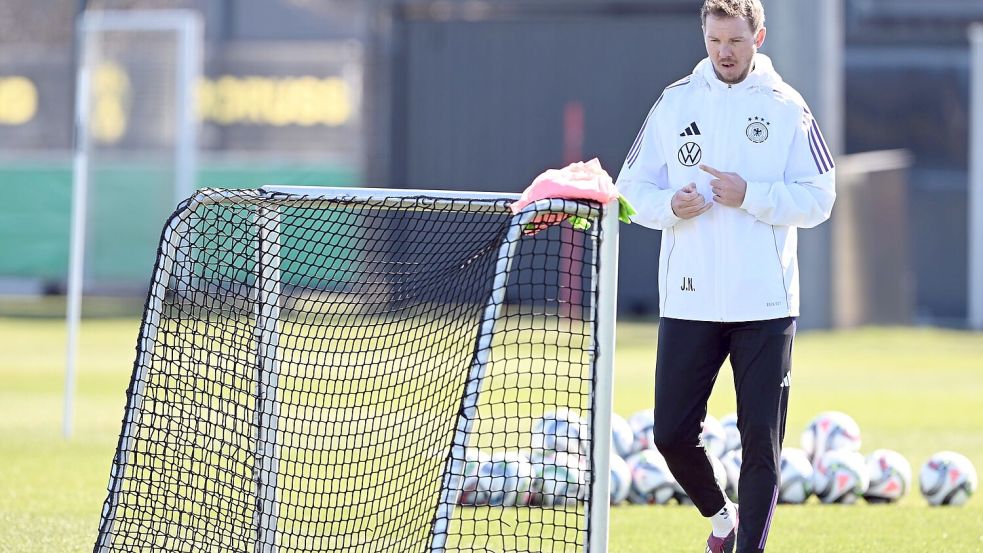 Die Vorbereitung auf dem Trainingsplatz hat Julian Nagelsmann noch in Dortmund abgeschlossen. Foto: Federico Gambarini/dpa