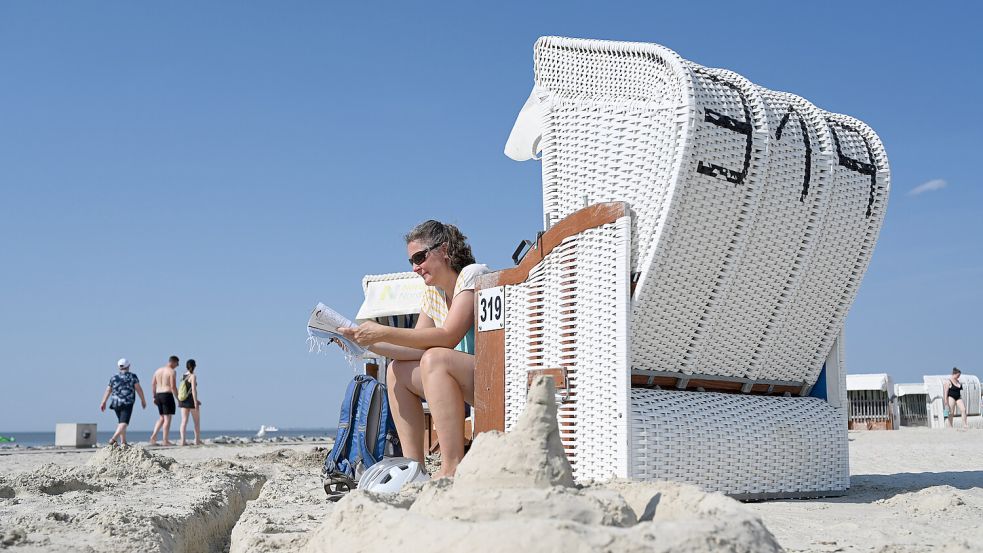 Strandkörbe können in Norddeich jetzt per App gebucht werden. Foto: DPA