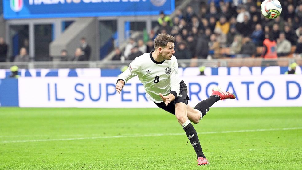 Leon Goretzka war der Matchwinner beim Sieg in Italien. Foto: Federico Gambarini/dpa