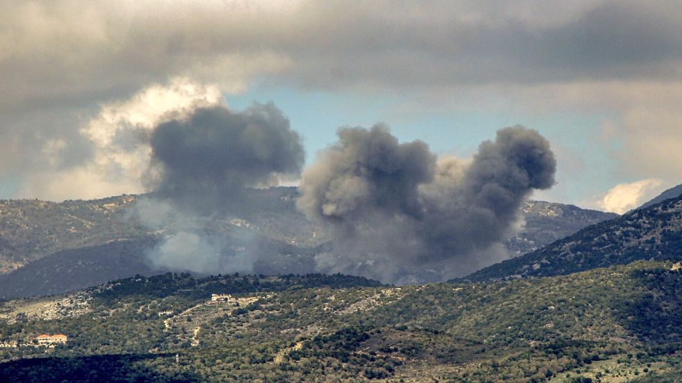 Nach Raketenbeschuss aus dem Libanon griff Israels Luftwaffe im Süden des Nachbarlandes an. Foto: STR/dpa